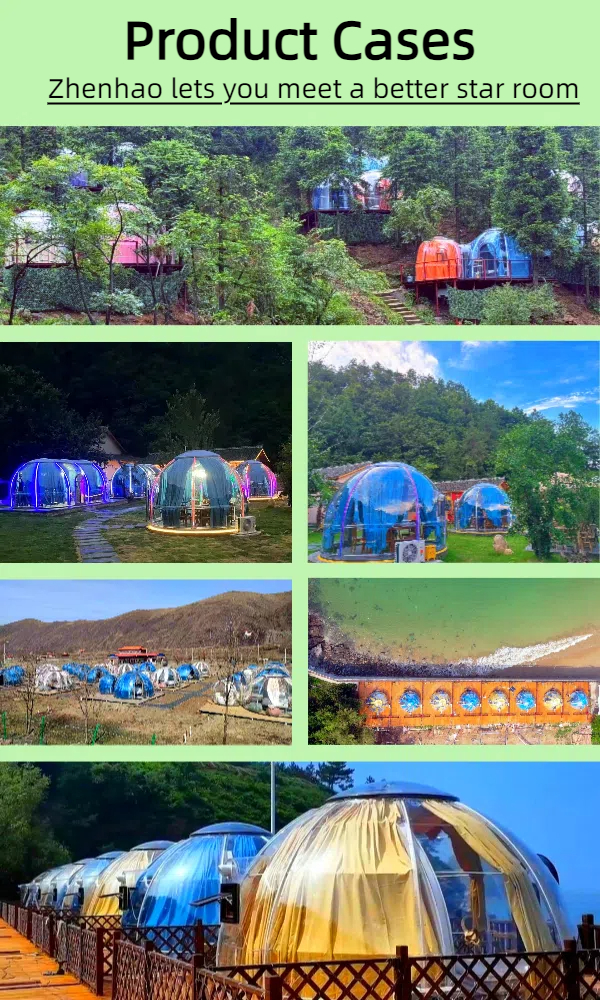 Hotel Dome Tent Modular Homes Prefab Sunscreen Double Bubble Polycarbonate Dome Tent
