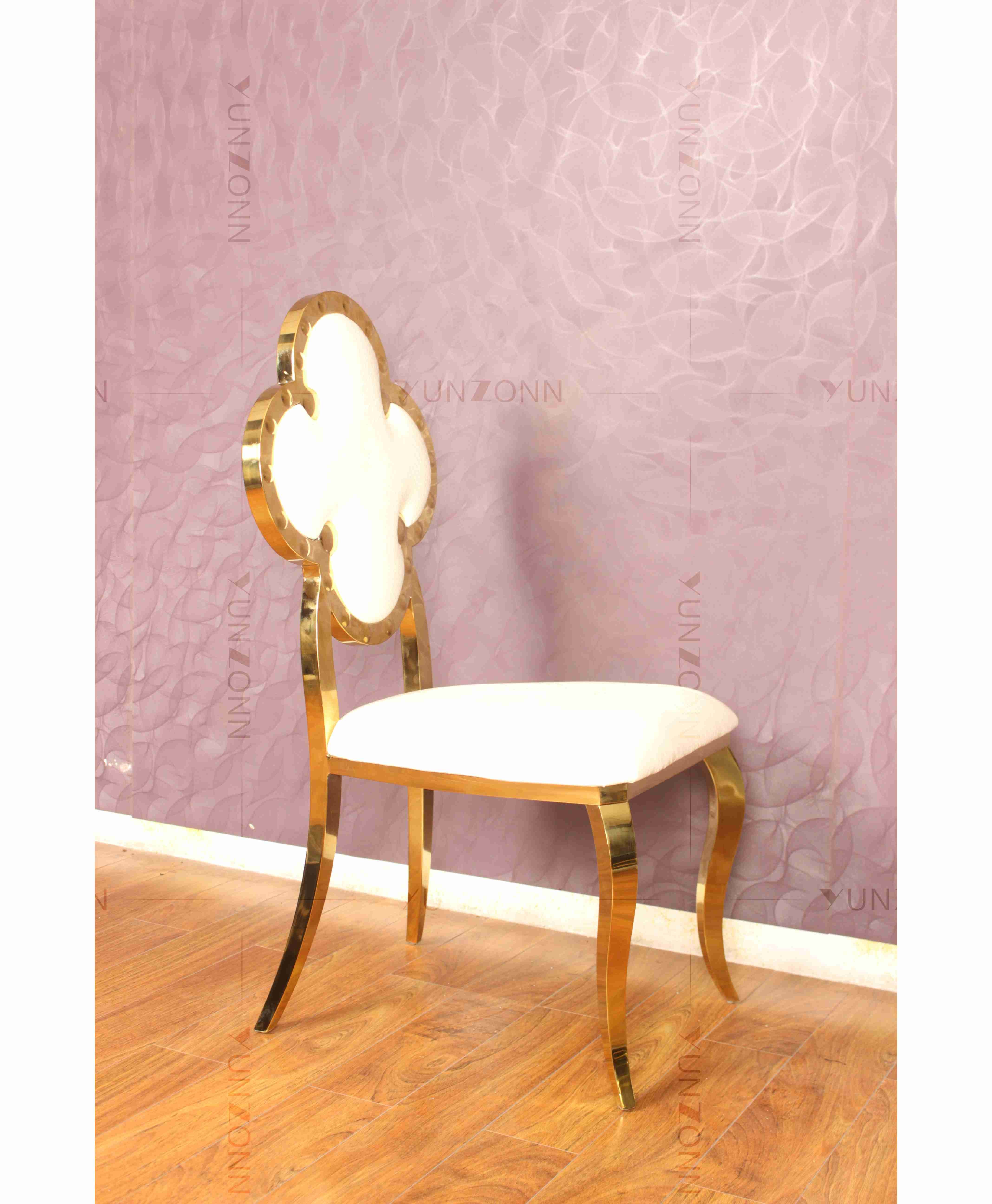 Popular Middle East Stainless Steel Wedding Events Leather Back Dining Chair