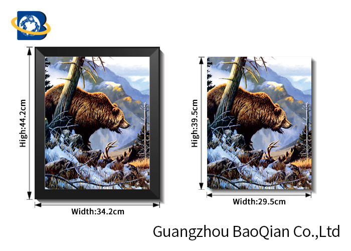 3d Ocean Animal Pictures With Black Frame , 30*40 CM Size 3d Flipped Printing