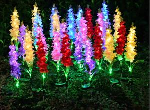 Quality Solar Artifical Violet Lights Outdoor Lawn Park Decoration Lamp LED Silk Violet Lamp wholesale
