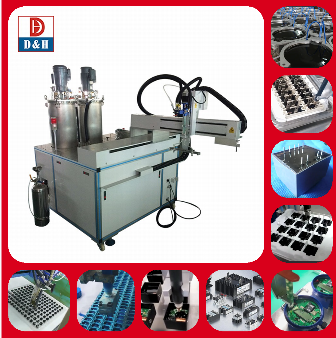 Meter Mix Dispense Equipment for Two Component Liquid Mixing and Potting Machinery