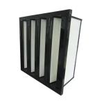 Fiberglass Cotton Synthetic Fiber V Bank Compact Cell Filter H14 Efficiency OEM