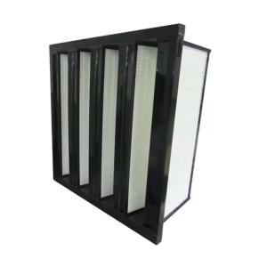 Quality Fiberglass Cotton Synthetic Fiber V Bank Compact Cell Filter H14 Efficiency OEM/ODM wholesale