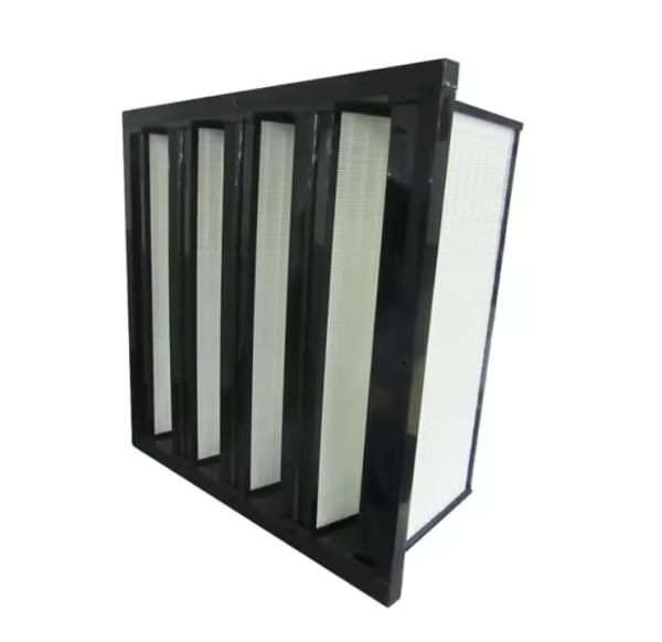 Fiberglass Cotton Synthetic Fiber V Bank Compact Cell Filter H14 Efficiency OEM