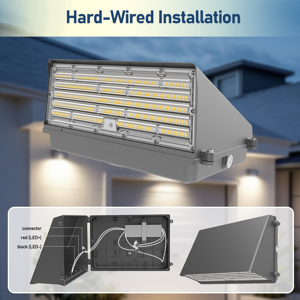 Full Cut Off Street Outdoor Wallpack Lamp Waterproof IP65 80W/100W Selectable 277V 347V 480V LED Wall Pack Light