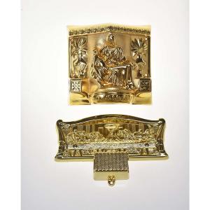 Quality Gold Color Luxury Coffin Casket Handles 9# Last Supper Design For Metal Casket wholesale
