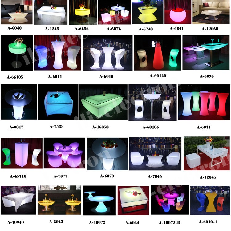Wave Shape Luminous LED Bar Counter , Outdoor Light Up Bar Table Waterproof