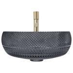 Italian Design Crystal Glass Vessel Basins Transparent Black Color Countertop