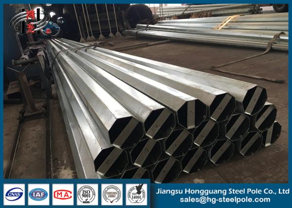 Circular Galvanized 65FT Electrical Steel Power Transmission Poles 69KV with