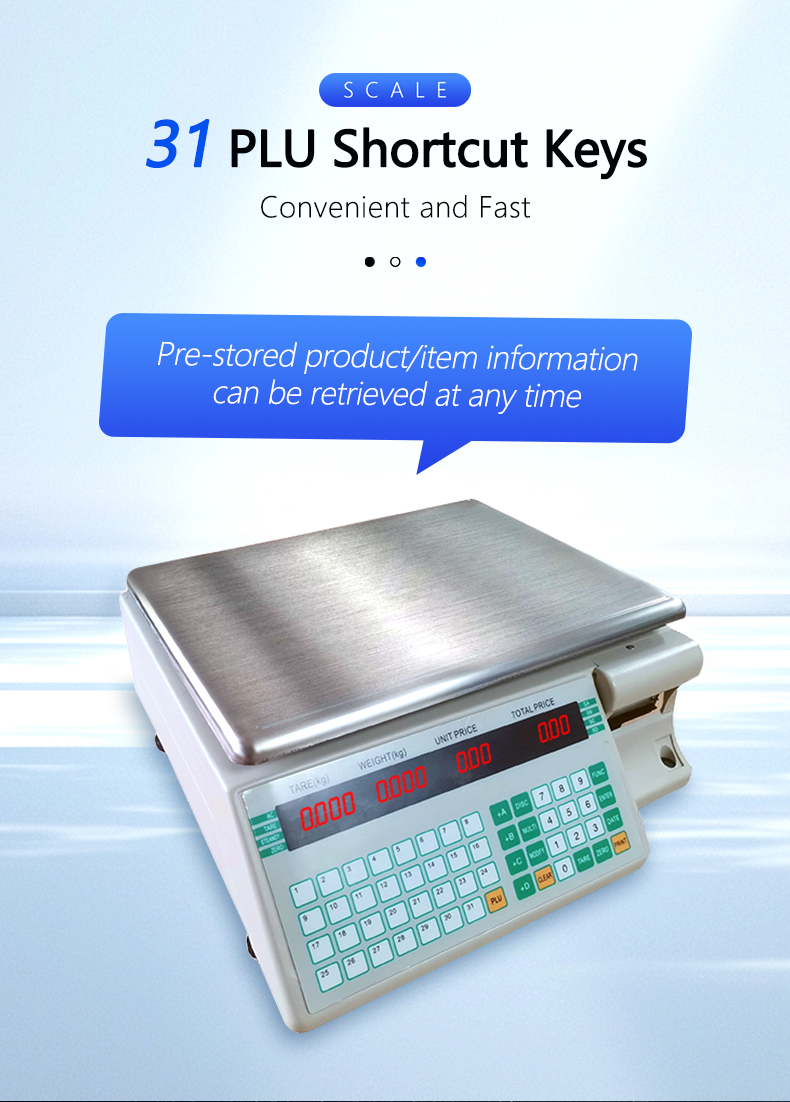 SOHE SHW-TMA Barcode Table Scale Cash Register Durable Stainless Steel Design with 1