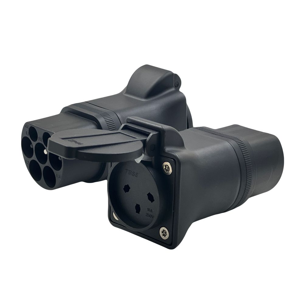 High Temperature Resistant PC Portable EV Conversion Charging Plug Socket Electric Car Side Discharge Plug Gbt 16A TYPE2 Male to Israel Socket