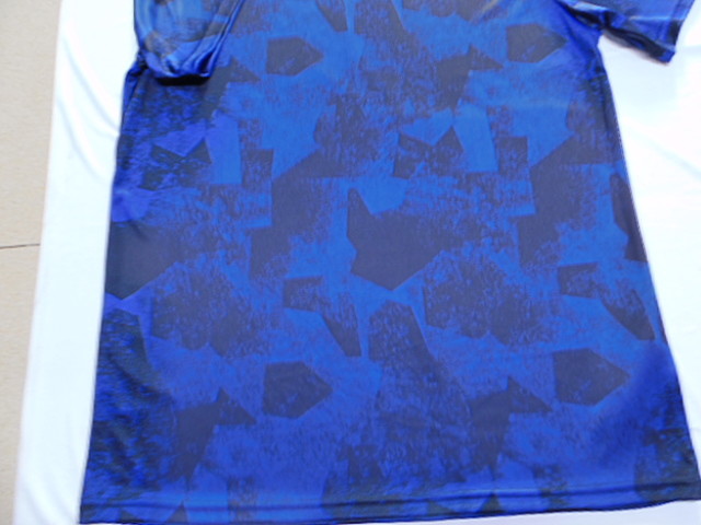 Athletic 140gsm Self Fabric Mens Round Neck T Shirt Printed Round Neck T Shirt Blue