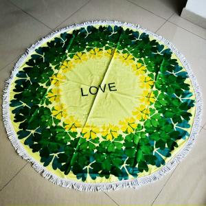Quality FREE SOUL Mandala geometry custom terry round microfiber beach towel blanket with logo print wholesale