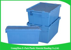 Quality 60L Plastic Attached Lid Containers Heavy Duty Stackable Moving 600 * 400 * 365mm wholesale