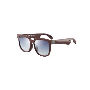 Quality Brown Rimless TR90 Android Bluetooth Audio Sunglasses Anti Blue Light wholesale