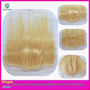 Quality 7A malaysian virgin hair 3-part lace frontals 13''x4'' ,613# color straight hair closure wholesale