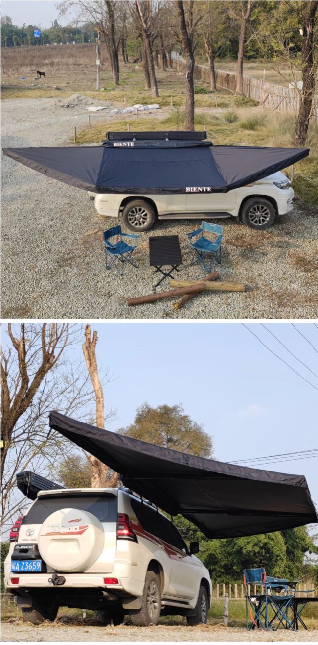 Easy Installation Free Standing 180 Degree Awning Build In LED Light Strip