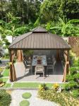 Aluminum Gazebo With Galvanized Steel Double Roof Outdoor Hardtop Gazebo