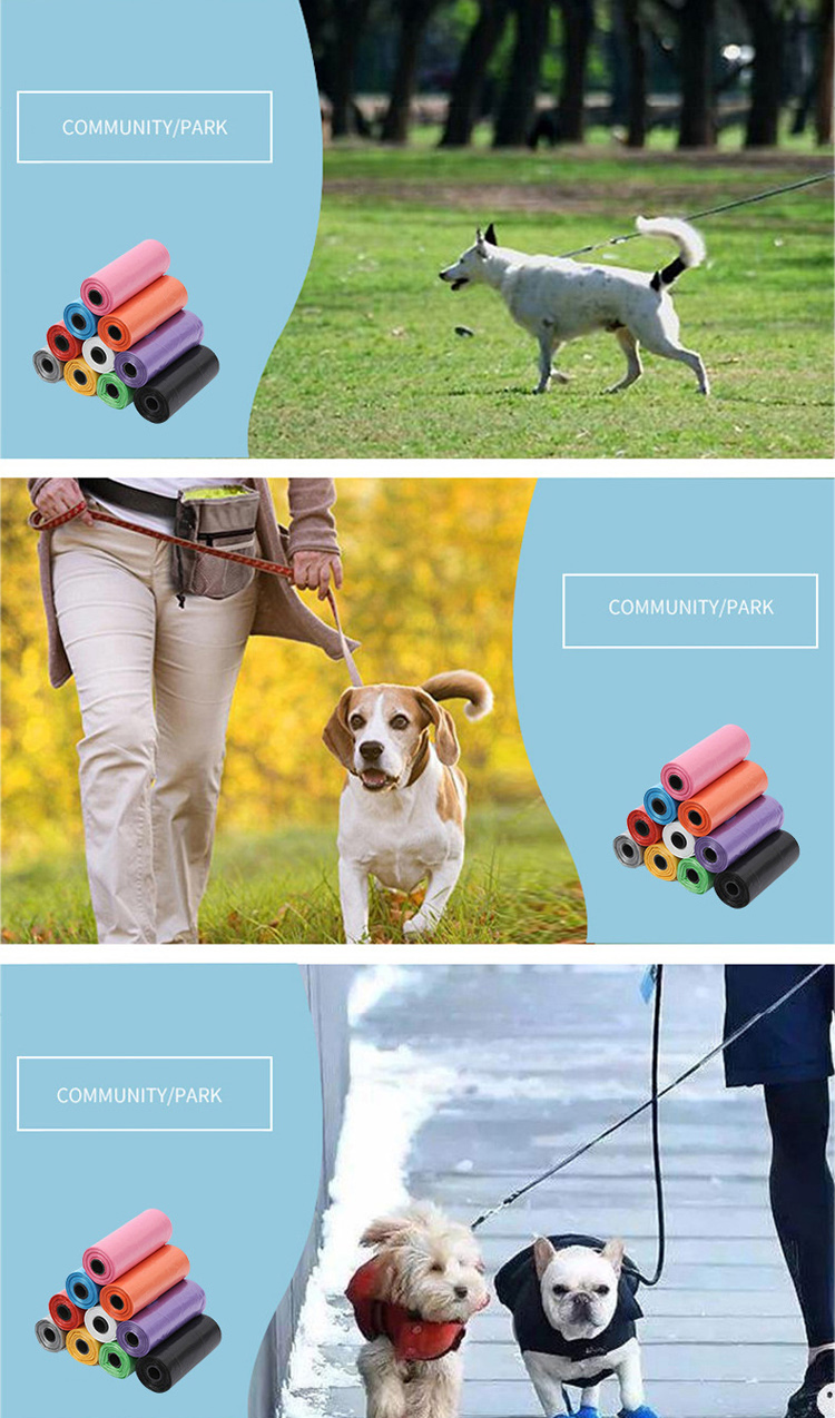 HDPE Compostable Dog Poop Bags Pink Red Purple Biodegradable Pet Waste Bags