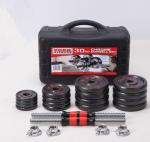 Black Painted Steel Colllars Dumbbell Barbell Set 15kg 20kg 30kg 50kg