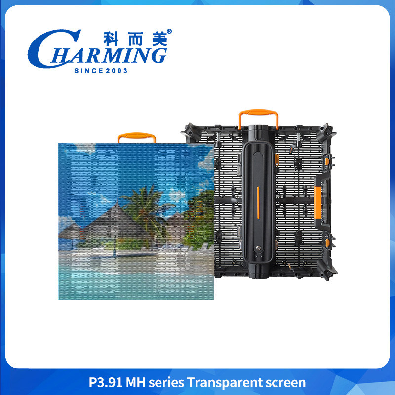 Light And Stable P7.8 Glass Wall Mesh Screen Outdoor Display Showcase Auditorium Transparent