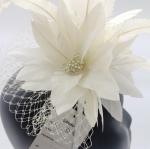 15x30cm Stripped Goose Feather Flower , White Feather Headpiece Millinery