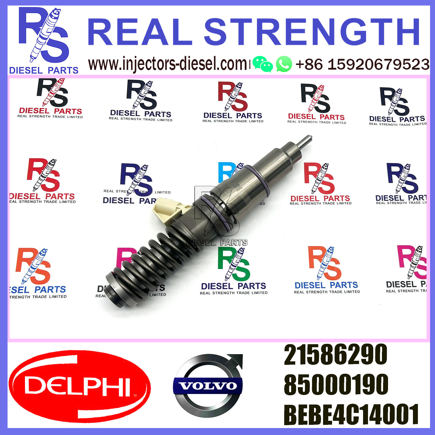 DELPHI 2pin injector 21586290 85000190 BEBE4C14001 Diesel pump Injector V-O-L-V BEBE4C14001 E1 for OLVO 9.0 LITRE TRUCK