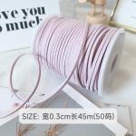 3mm Suede Leather Velvet Ribbon ISO9001 Blue Velvet Ribbon Wired