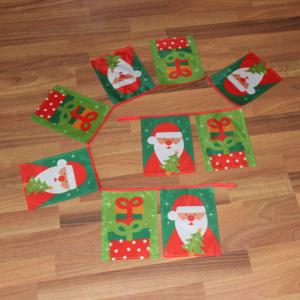 Quality Christmas Rectangle Flag Bunting Santa Claus and giftbox wholesale
