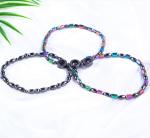 Gemstone Bead Slimming Magnetic Hematite Stone Ankle Bracelets With Five Star