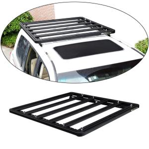 Quality Black Heavy Duty 4x4 Pickup Truck Luggage Carrier Aluminium Roof Rack for Toyota LC200 wholesale