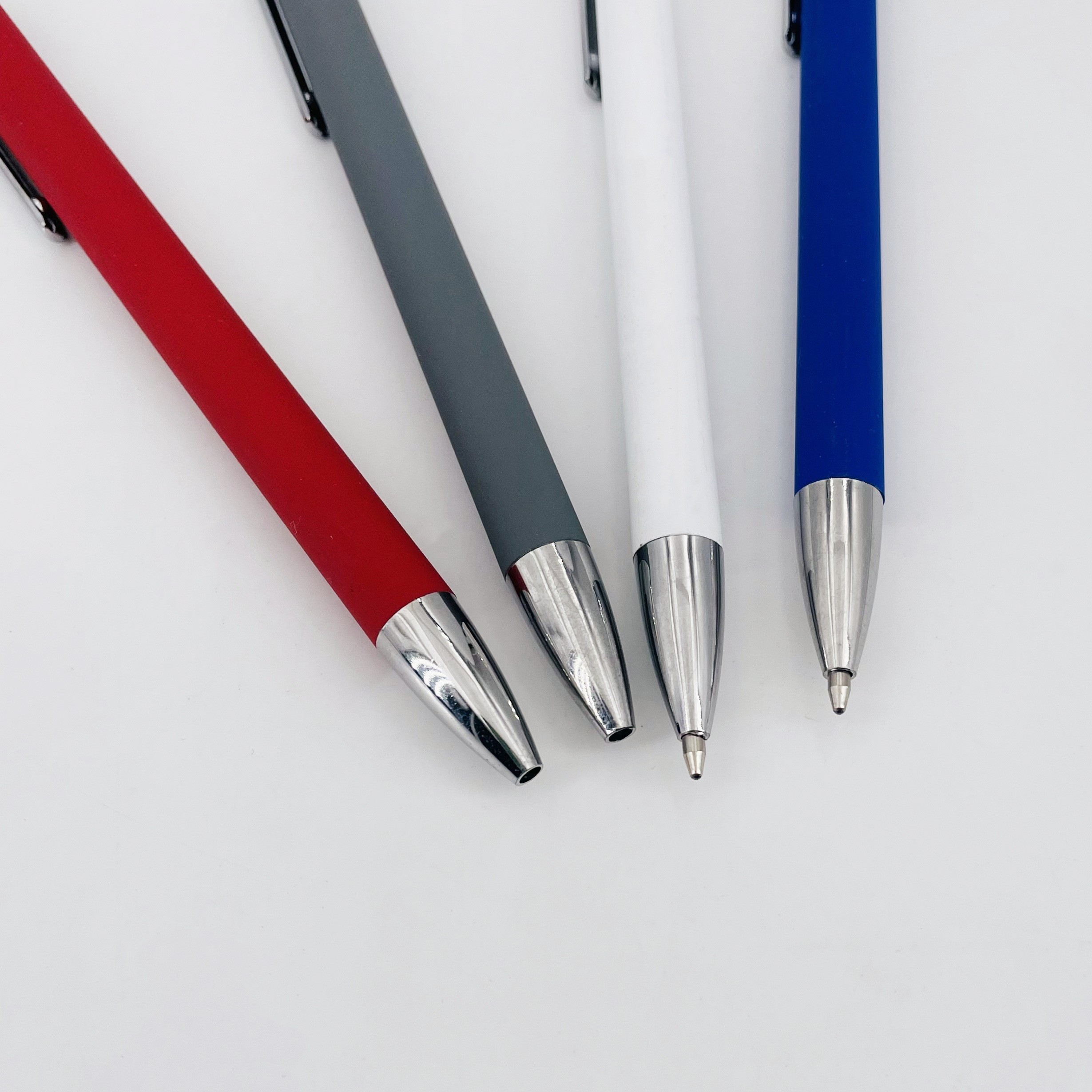 Aluminum Barrel Soft Coating Soft Touch Press Ballpoint Pen School Stationary