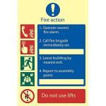 Safety Warning Aluminum Photoluminescent Fire Signs for Fire Action