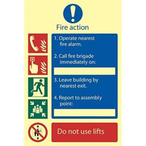 Quality Safety Warning Aluminum Photoluminescent Fire Signs for Fire Action wholesale