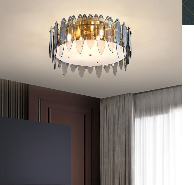 Factory Price Modern Colorful Big Glass Led Ceiling Lamp For Home