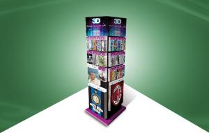 Quality Four Face Show Cardboard Display Stands , Floor Standing Display Units To 3d Poster Cards wholesale