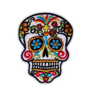 Quality Fabric Embroidered Skull Cool Iron On Glitter Patches For Clothing wholesale