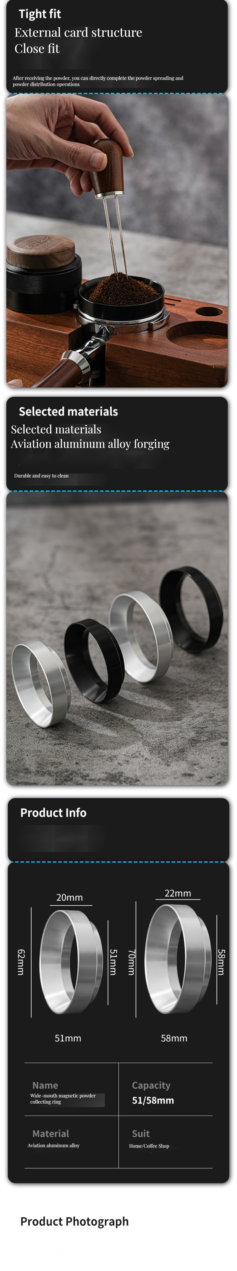 Magnetic Coffee Dosing Funnel for Fast and Easy Espresso Preparation in Restaurants