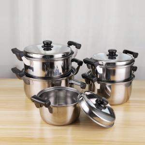 Quality High Quality 5pcs Non Stick Stock Pot Stainless Steel 410 Cookware Cooking Set wholesale