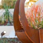 Decorative Outdoor Large Corten Metal Flower Planters For Garden Landscape