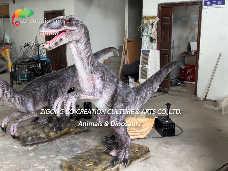 Realistic Sound Control Systems Animatronic Dinsoaur Simulatio Velociraptor For Exhibition