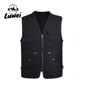 Quality 2022 Multi-pocket V-neck Cotton Plain Custom Utility Tank Top Vest Mens Clothing Men Cotton Vests Fishing Vests wholesale