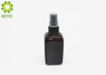 Empty Square Glass Toner Bottle With Pump , Amber Liquid Foundation Bottle