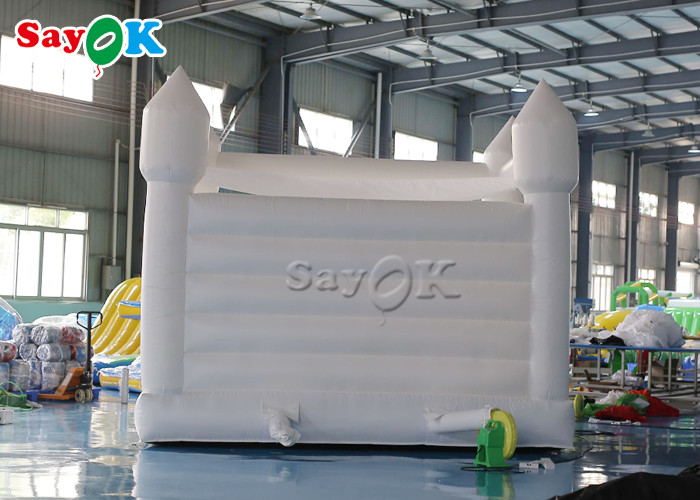 Adult Kid Pure White Pvc Wedding Bounce House With Air Blower