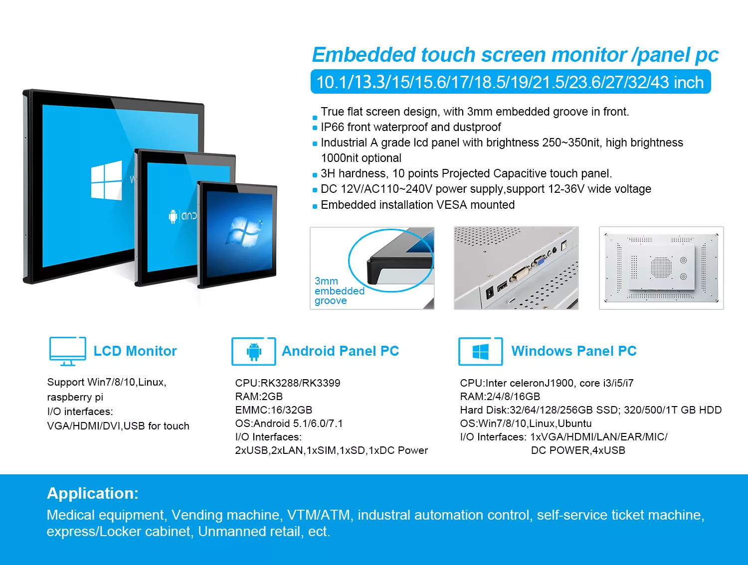 21.5 Inch LCD Multi Screen Digital Signage Outdoor Full HD Commercial Grade LED Backlit