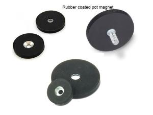 Quality Rubber Coated Neodymium NdFeB Pot Magnet With Thread Rod M5 M8 wholesale