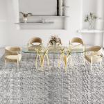 Apartment 201 SS Steel Furniture Glass Dining Table