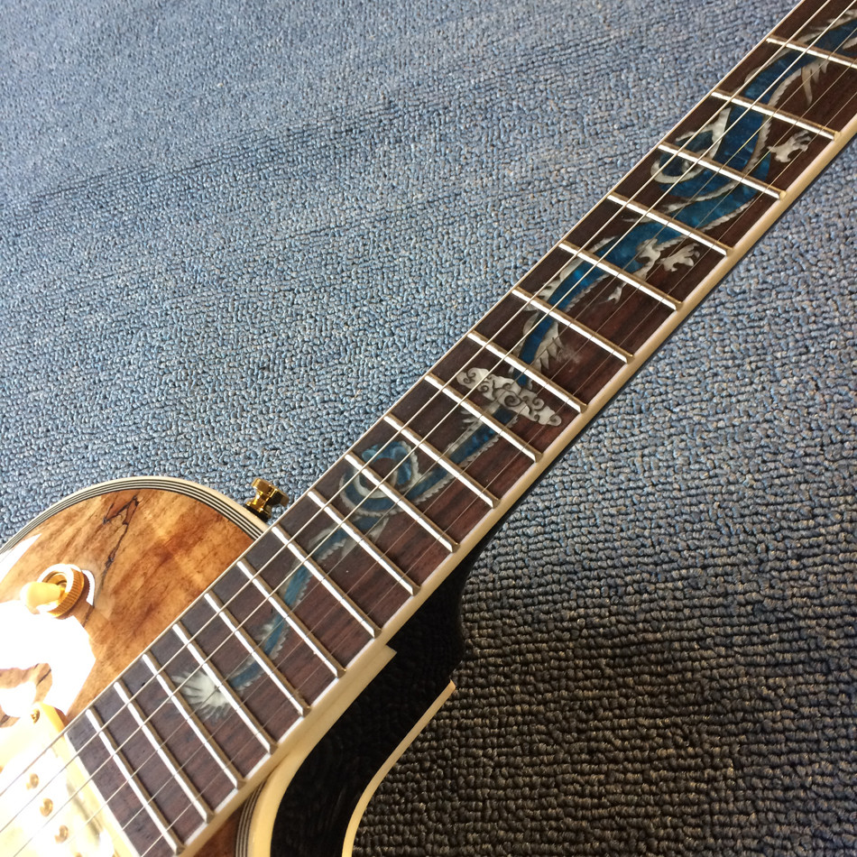 New high-quality custom LP electric guitar, Abalone Dinosaur inlaid fingerboard & body custom LP Electric guitar, free s