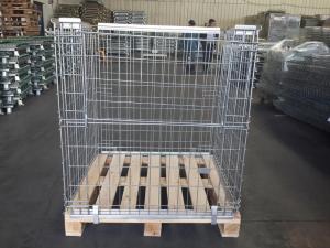 Quality Half Drop Gate Collapsible Wire Container Logistics Wine Industry Use wholesale