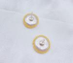 Vintage Gold Color Earrings Set Round Shape Pearl Earrings For Women Simple